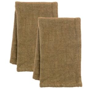 Karma solid “ochre” linen blend dinner napkins / set of 2 soft yet durable / NWT
